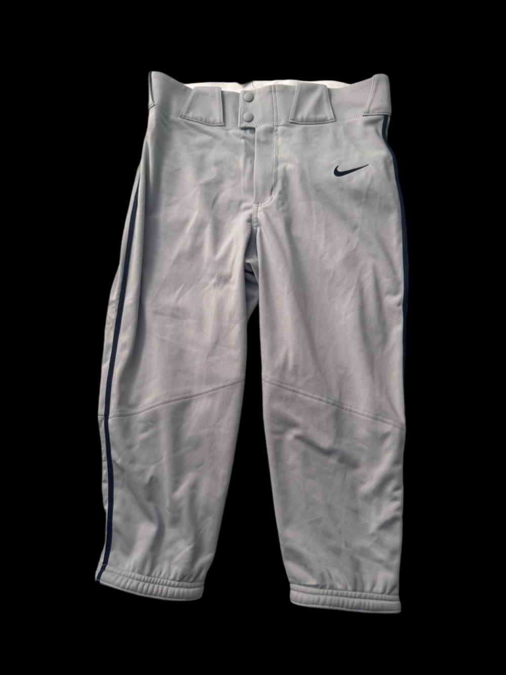 New men’s Gray Nike Baseball knickers with Navy strip-small